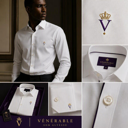 Chemise Signature VÉNÉRABLE – Blanc Royal,